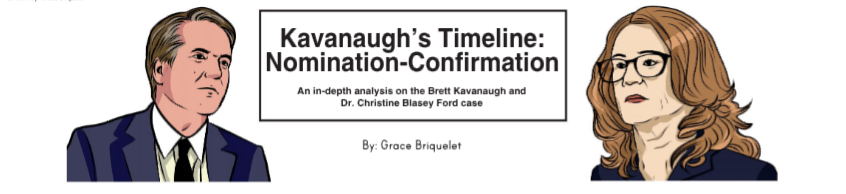 Featuring (left to right): Brett Kavanaugh and Dianne Feinstein. Artwork by: Grace Briquelet