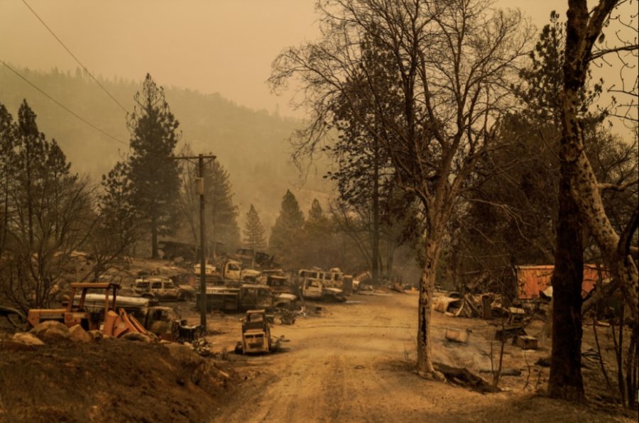 Fires leave cities devastated and unrecognizable. Photography from: US-NEWS-CALIF-WILDFIRES-FAMILY-3-LA. Tribune Content Agency LLC, Chicago, 2020. eLibrary.