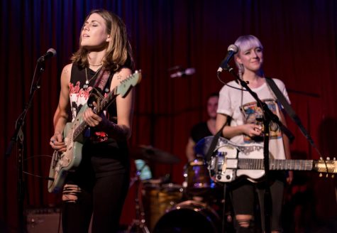 Larkin Poe performing live at the Hotel Cafe in Hollywood, Los Angeles, California, on Tuesday, October 24, 2017. 