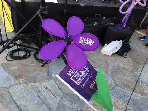 The Purple Flower with a flag for the event. 
Photography by: Morgan Delgadillo 