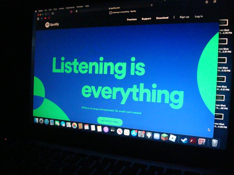 Spotify, a popular online music streaming service widely used by teens. (Photography by: Lili Baker). 