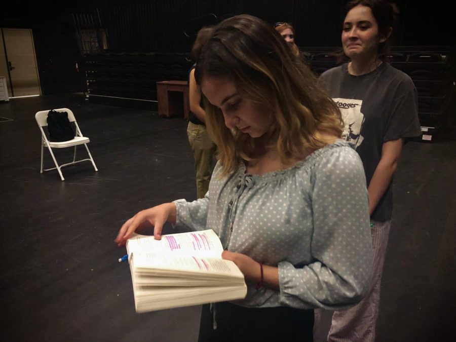 Actress Kaia Podd memorizing lines for her character Jenny