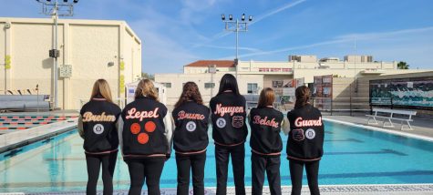 A picture of some of the HBHS girls swim team. (Photography by: Charlotte Nguyen)