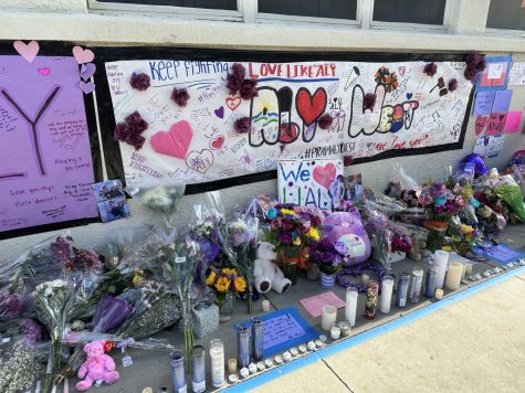 Huntington Beach High School’s students, teachers, and staff show their support and love for Aly with a memorial for her. (Photography by: Julie Nguyen)