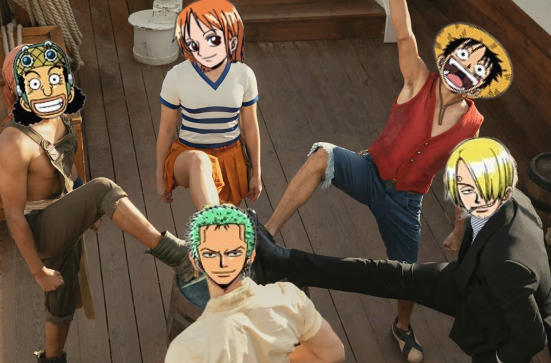 The Straw Hat crew solidifying their alliance over a barrel. 