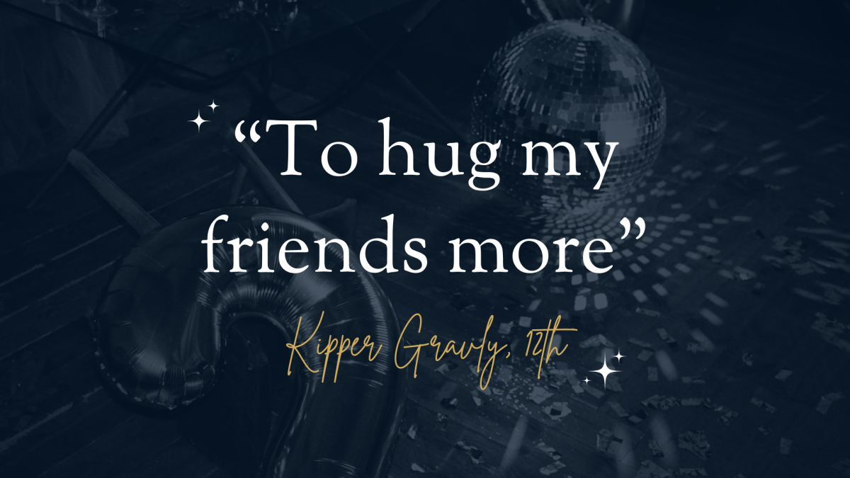 12th-grader Kipper Gravley shares his resolution, To hug my friends more (Photography by: Izzy Vosper)