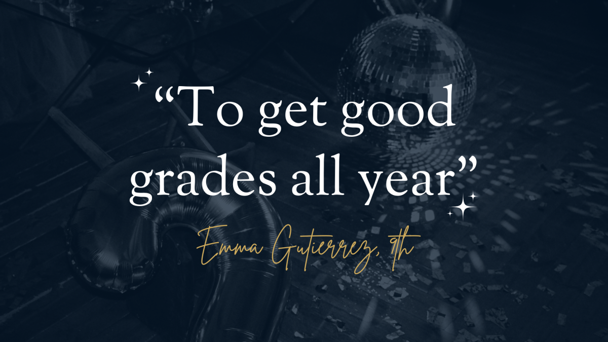 Ninth-grader Emma Gutierrez shares her resolution, To get good grades all year (Photography by: Izzy Vosper)