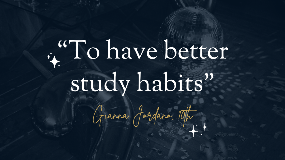 10th-grader Gianna Jordano shares her resolution, To have better study habits (Photography by: Izzy Vosper)