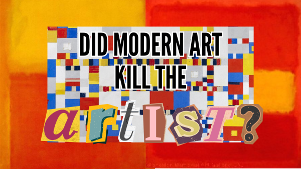 Did Modern Art Kill the Artist? collage with Rothko and Mondrian paintings. 