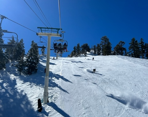Image of ski slopes in Big Bear on Snow Summit on February 12, 2024