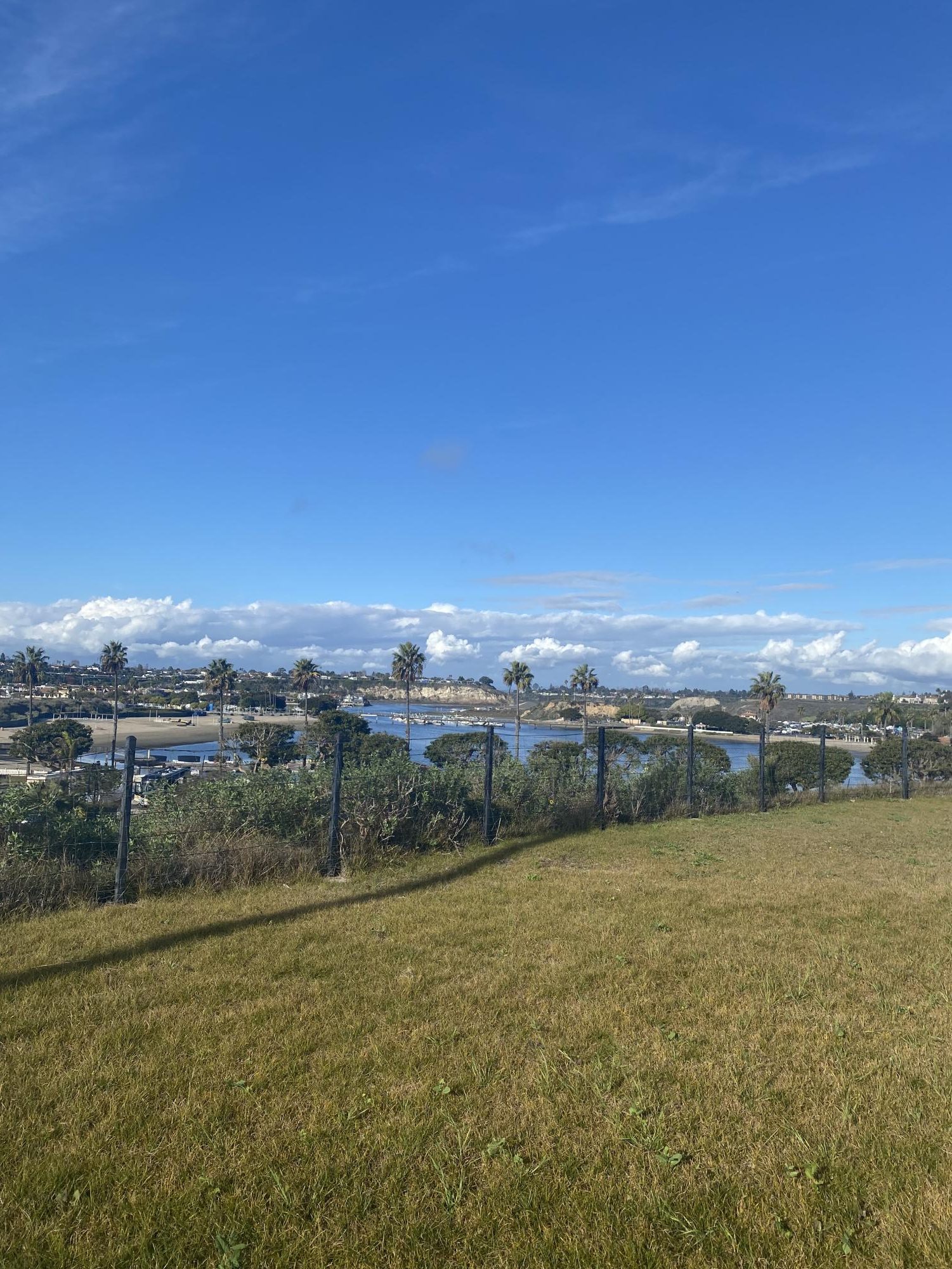 A landscape shot of the back of Crystal Cove Bay Area.