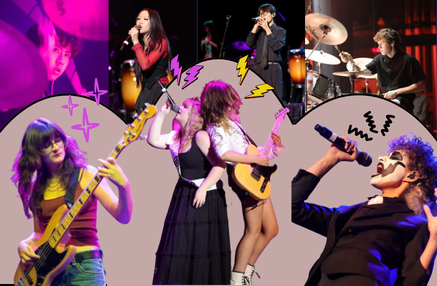 MMET members performing in their annual fall pop-rock concert, "Playlist."