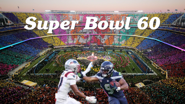 An image of the Levi's Stadium during the Super Bowl half time show.