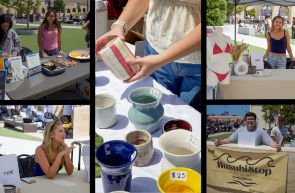 The four featured businesses selling their products at the Entrepreneurship Fair.